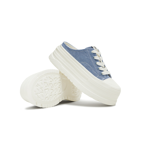 天美意2025秋新款时尚百搭拖鞋休闲通勤运动女帆布鞋KJ009CM5