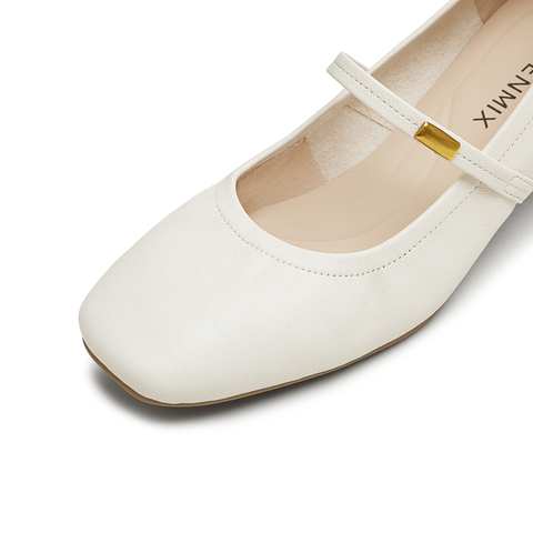 天美意2025秋新款商场同款纯色百搭复古女芭蕾玛丽珍鞋BI283CQ5