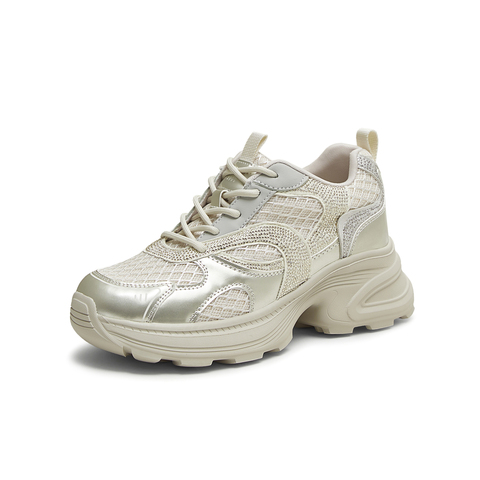 天美意2025秋新款运动拼色亮钻潮流老爹鞋女休闲鞋KD107CM5