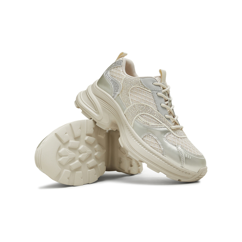 天美意2025秋新款运动拼色亮钻潮流老爹鞋女休闲鞋KD107CM5