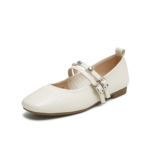 天美意2025秋新款商场同款纯色百搭平底舒适女玛丽珍鞋BL261CQ5