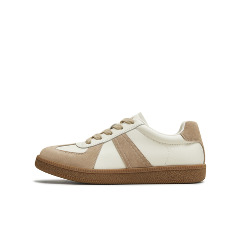 天美意2025秋新款百搭复古系带休闲拼色男女同款德训鞋KG124CM5