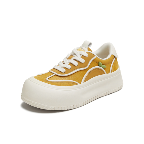 天美意2025秋新款商场同款休闲系带厚底百搭增高女板鞋CDR23CM5