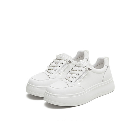 天美意2025秋新款商场同款休闲百搭纯色厚底女小白鞋BL351CM5