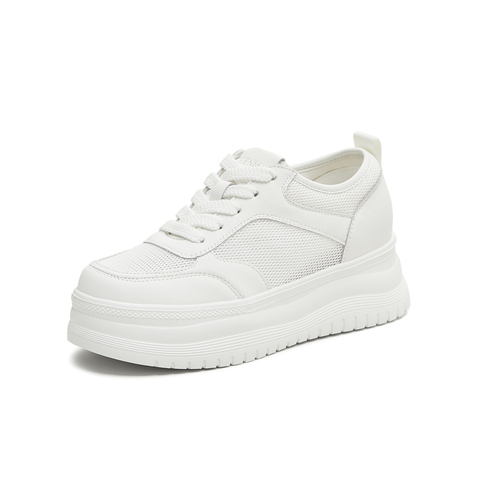 天美意2025夏新款商场同款休闲系带厚底百搭女小白鞋BL391BM5