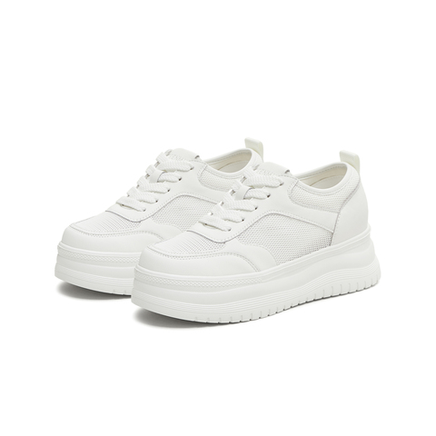 天美意2025夏新款商场同款休闲系带厚底百搭女小白鞋BL391BM5