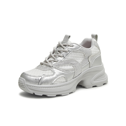 天美意2025秋新款运动拼色亮钻潮流老爹鞋女休闲鞋KD107CM5