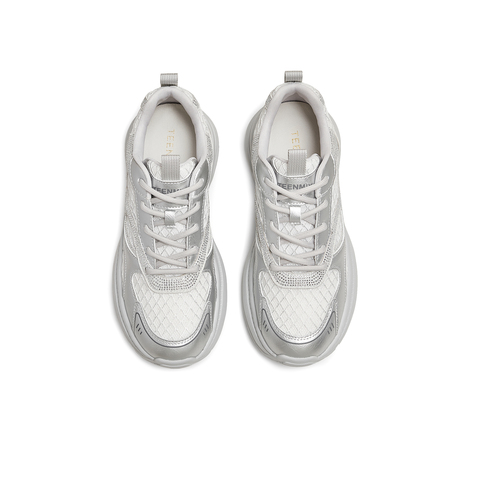 天美意2025秋新款运动拼色亮钻潮流老爹鞋女休闲鞋KD107CM5