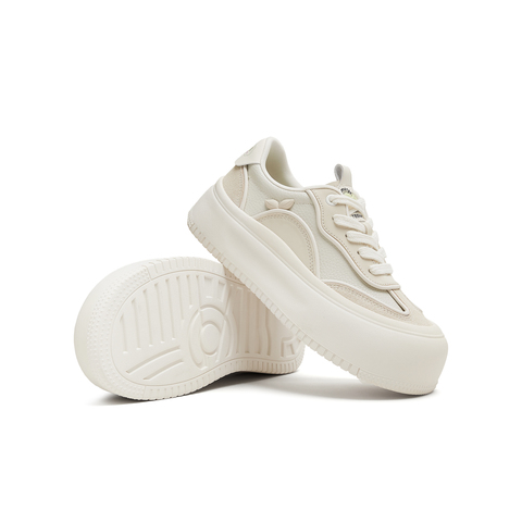 天美意2025秋新款商场同款休闲系带厚底百搭增高女板鞋CDR23CM5