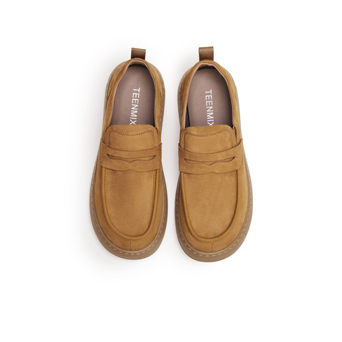 天美意2025秋新款休闲复古百搭系带厚底户外男工装鞋GZX89CM5