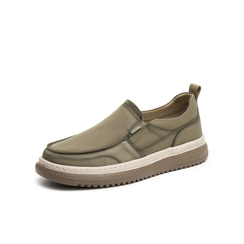 天美意2025秋新款商场同款一脚蹬厚底纯色百搭男布鞋3VQ01CM5