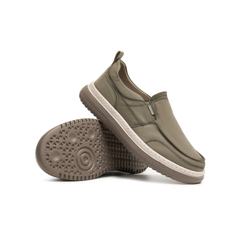 天美意2025秋新款商场同款一脚蹬厚底纯色百搭男布鞋3VQ01CM5