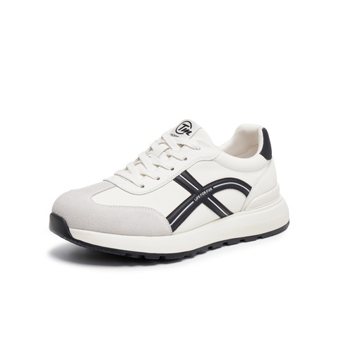 天美意2025秋新款商场同款阿甘鞋百搭平底系带男德训鞋FEF01CM5