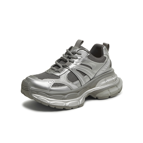 天美意2025秋新款厚底增高拼色潮酷百搭老爹鞋女休闲鞋BK782CM5