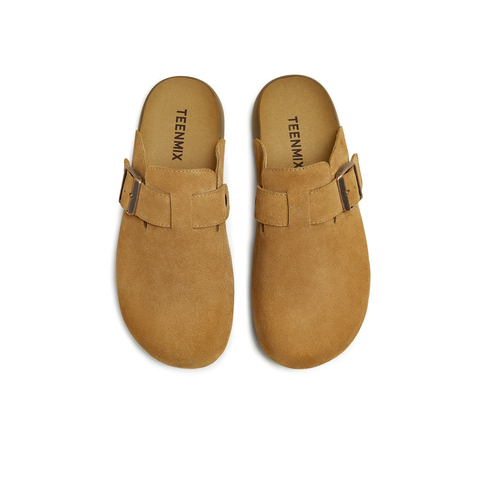 天美意2025秋新款百搭平底一脚蹬舒适男女同款勃肯鞋KK061CH5