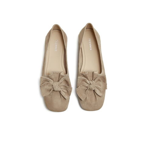 天美意2025秋新款商场同款蝴蝶结装饰女芭蕾玛丽珍鞋BL581CQ5