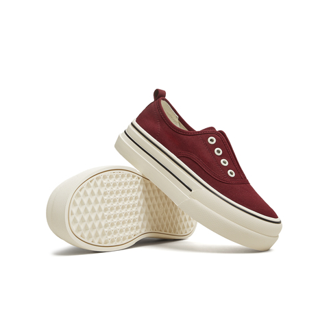 天美意2025秋新款厚底一脚蹬时尚休闲鞋女帆布鞋KJ010CM5