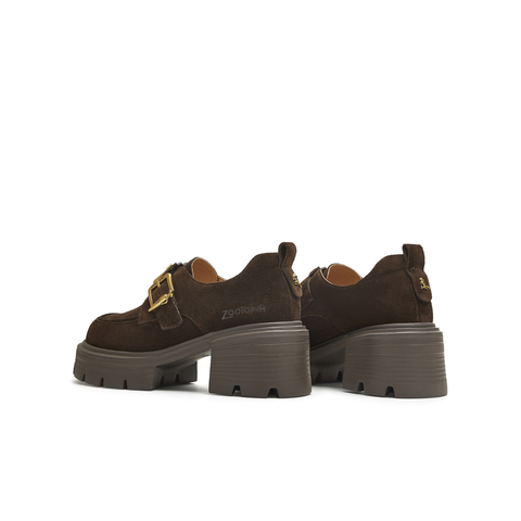 天美意2025秋新款商场同款厚底百搭小个子增高女乐福鞋CMJ27CM5