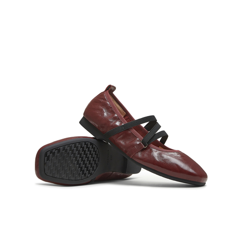 天美意2025秋新款芭蕾法式交叉带纯色复古女玛丽珍鞋KM080CQ5