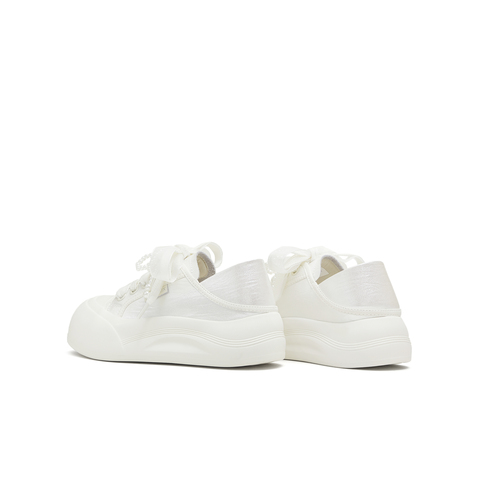 天美意2025秋新款休闲百搭系带复古厚底小白鞋女板鞋KB075CM5