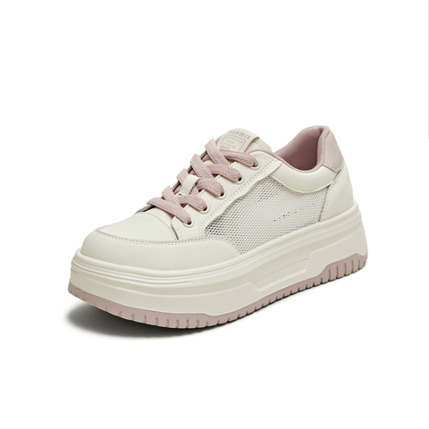 天美意2025夏新款休闲百搭网面透气厚底小白鞋女板鞋BK561BM5