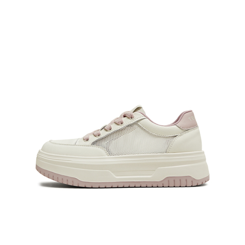 天美意2025夏新款休闲百搭网面透气厚底小白鞋女板鞋BK561BM5