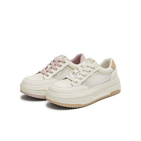 天美意2025夏新款休闲百搭网面透气厚底小白鞋女板鞋BK561BM5