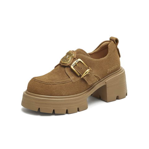 天美意2025秋新款商场同款厚底百搭小个子增高女乐福鞋CMJ27CM5