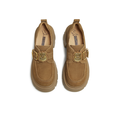 天美意2025秋新款商场同款厚底百搭小个子增高女乐福鞋CMJ27CM5