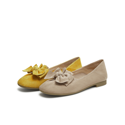 天美意2025秋新款商场同款蝴蝶结装饰女芭蕾玛丽珍鞋BL581CQ5