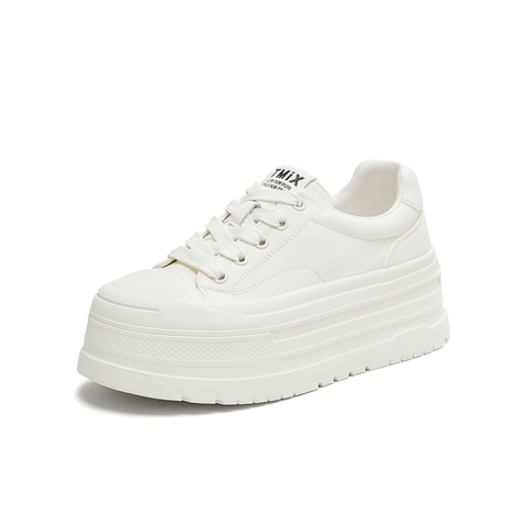 天美意2025秋新款休闲系带百搭厚底运动鞋外穿女帆布鞋KJ011CM5