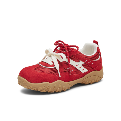 天美意2025秋新款商场同款拼色百搭阿甘德训鞋女休闲鞋BL231CM5