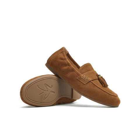 天美意2025秋新款商场同款休闲百搭纯色复古女乐福鞋BL901CA5