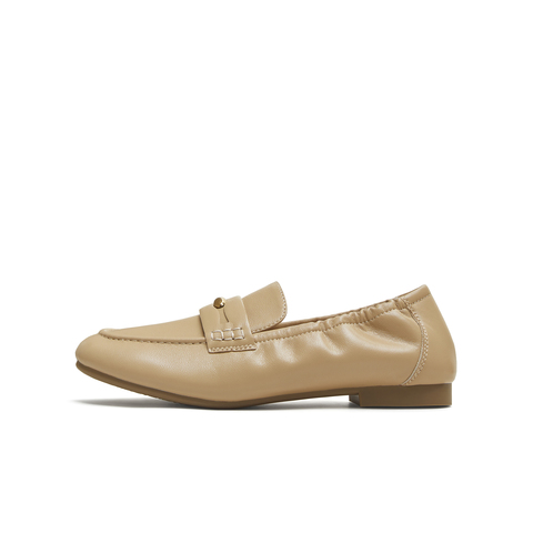 天美意2025秋新款商场同款纯色复古百搭通勤女乐福鞋BL911CA5