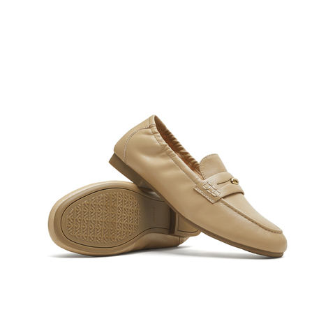 天美意2025秋新款商场同款纯色复古百搭通勤女乐福鞋BL911CA5