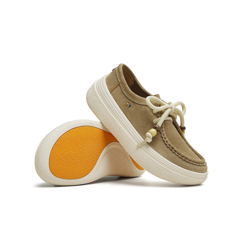 天美意2025秋新款休闲百搭厚底系带纯色百搭女袋鼠鞋KK055CM5