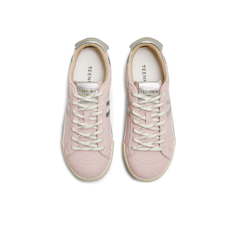 天美意2025秋新款休闲系带复古百搭拼色潮流运动女板鞋KB097CM5