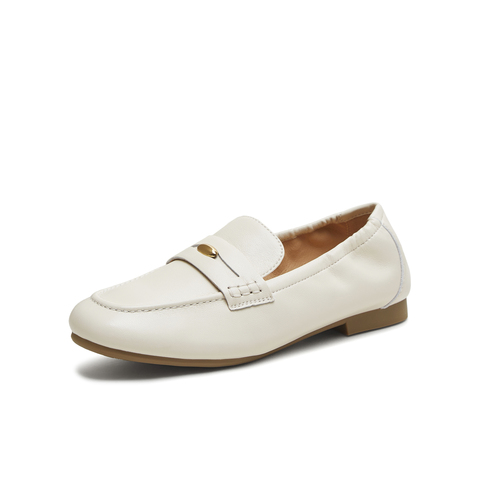 天美意2025秋新款商场同款纯色复古百搭通勤女乐福鞋BL911CA5