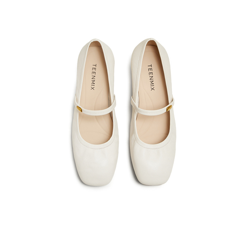 天美意2025秋新款商场同款纯色百搭复古女芭蕾玛丽珍鞋BI283CQ5