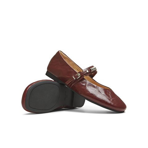 天美意2025秋新款商场同款纯色复古百搭女芭蕾玛丽珍鞋BL531CQ5