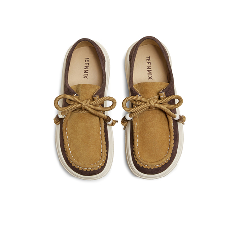 天美意2025秋新款休闲百搭厚底系带纯色百搭女袋鼠鞋KK055CM5