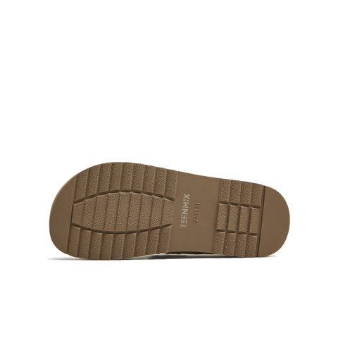 天美意2025秋新款商场同款纯色百搭复古半拖女勃肯鞋BJ553CM5