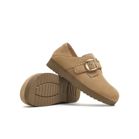 天美意2025秋新款商场同款纯色百搭复古半拖女勃肯鞋BJ553CM5