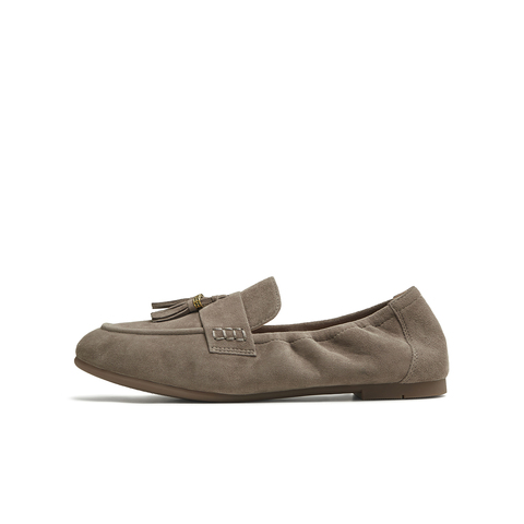 天美意2025秋新款商场同款休闲百搭纯色复古女乐福鞋BL901CA5