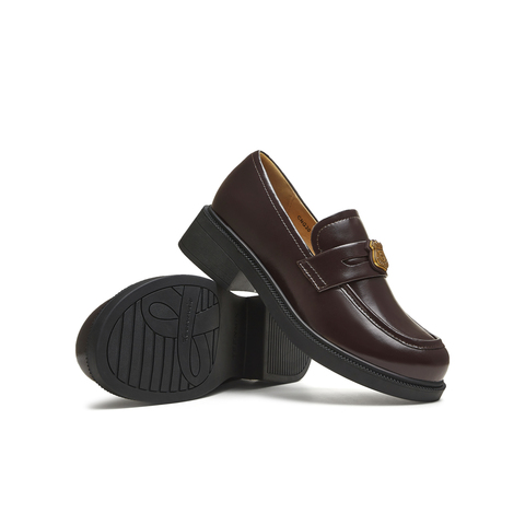 天美意2025秋新款商场同款复古乐福鞋英伦女皮单鞋CNG30CA5