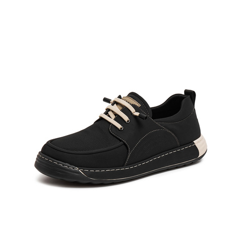 天美意2025夏新款商场同款简约舒适透气一脚蹬男布鞋3VH01BM5