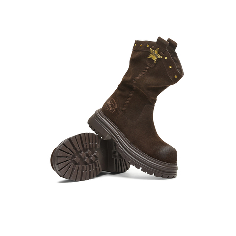 天美意2025冬新款商场同款玩具总动员联名潮流女西部靴BL631DZ5