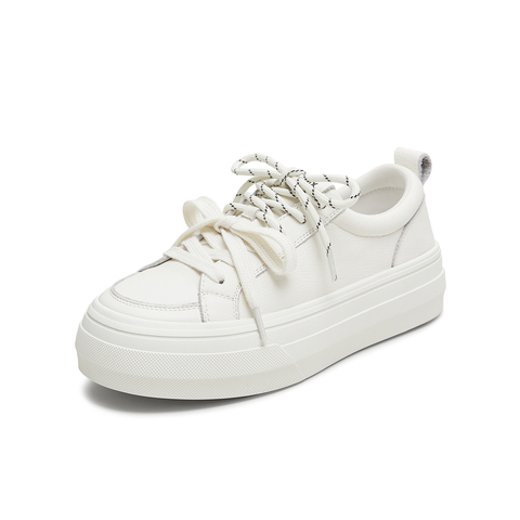 天美意2025秋新款厚底双鞋带时尚休闲鞋女板鞋KB095CM5