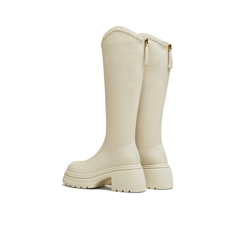 天美意2025冬新款商场同款高直筒显瘦百搭厚底女骑士靴BL641DG5