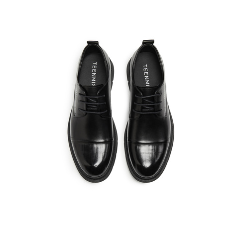 天美意2025秋新款商场同款纯色系带商务通勤男正装皮鞋3WS01CM5